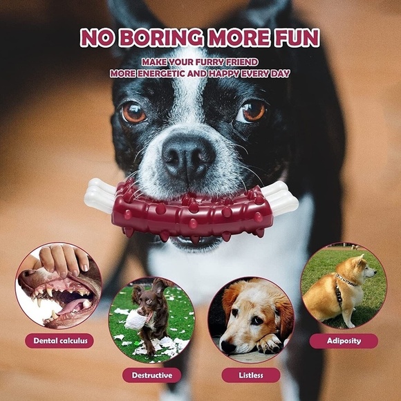 Dog Chew Toys Durable Nylon Aggressive Chewers Clean Teeth Lamb Chop - Picture 5 of 7